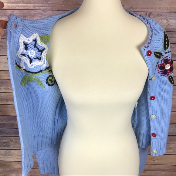 Relais Knitware Blue Cardigan Sweater Medium - Picture 7 of 8